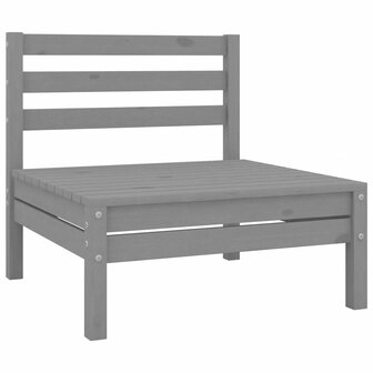 3-delige Loungeset massief grenenhout grijs 5