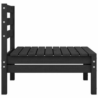 3-delige Loungeset massief grenenhout zwart 7