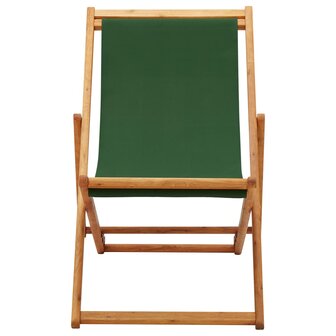 Strandstoel inklapbaar eucalyptushout en stof groen 2