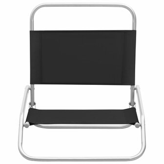Strandstoelen 2 st inklapbaar stof zwart 3