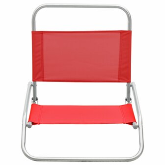 Strandstoelen 2 st inklapbaar stof rood 3