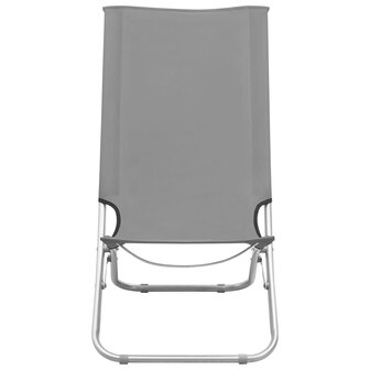 Strandstoelen 2 st inklapbaar stof grijs 3