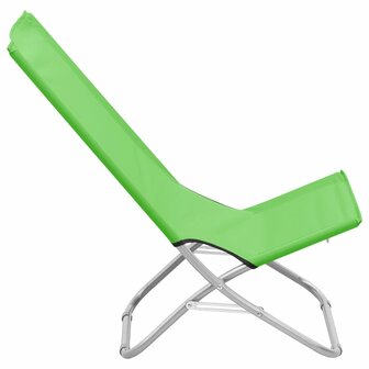 Strandstoelen 2 st inklapbaar stof groen 4