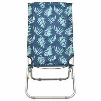 Strandstoelen 2 st inklapbaar bladpatroon stof 3