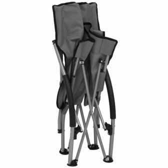 Strandstoelen 2 st inklapbaar stof grijs 6