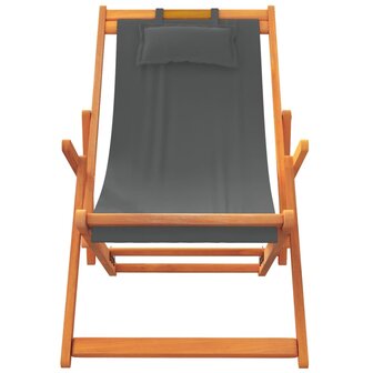 Strandstoelen 2 st inklapbaar stof grijs 4