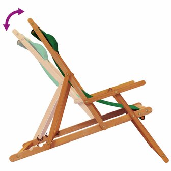Strandstoelen 2 st inklapbaar stof groen 7