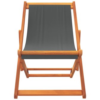 Strandstoelen 2 st inklapbaar stof grijs 4