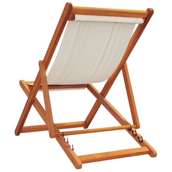 Strandstoelen 2 st inklapbaar stof cr&egrave;mewit 6