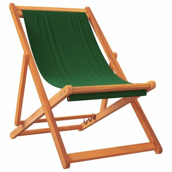 Strandstoelen 2 st inklapbaar stof groen 3