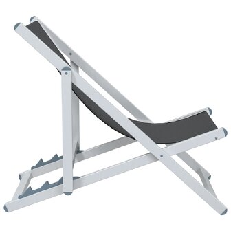 Strandstoelen inklapbaar 2 st aluminium en textileen grijs 5