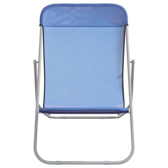 Strandstoelen 2 st textileen en gepoedercoat staal blauw 4
