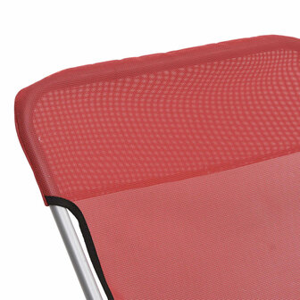Strandstoelen 2 st textileen en gepoedercoat staal rood 9