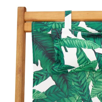 Strandstoel inklapbaar bladpatroon eucalyptushout en stof 9