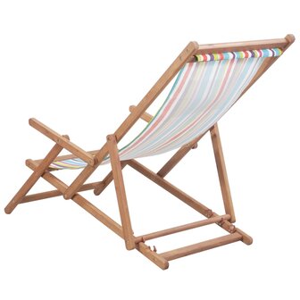 Strandstoel inklapbaar stof en houten frame meerkleurig 3