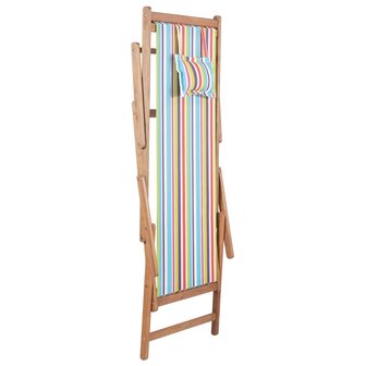 Strandstoel inklapbaar stof en houten frame meerkleurig 4