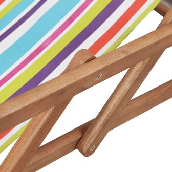 Strandstoel inklapbaar stof en houten frame meerkleurig 8