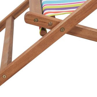 Strandstoel inklapbaar stof en houten frame meerkleurig 9