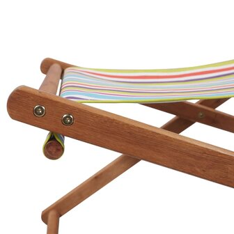 Strandstoel inklapbaar stof en houten frame meerkleurig 7