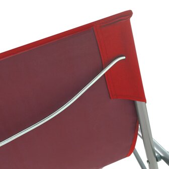 Strandstoelen inklapbaar 2 st staal en oxford stof rood 7