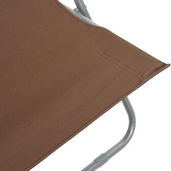 Strandstoelen inklapbaar 2 st staal en oxford stof bruin 8
