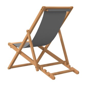 Strandstoel inklapbaar massief teakhout grijs 5