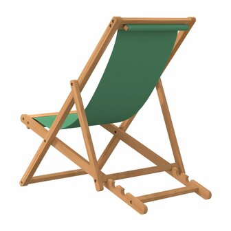Strandstoel inklapbaar massief teakhout groen 5