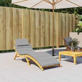 Ligbedkussen 186x58x3 cm oxford stof grijs 1