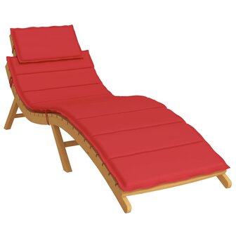 Ligbedkussen 186x58x3 cm oxford stof rood 3