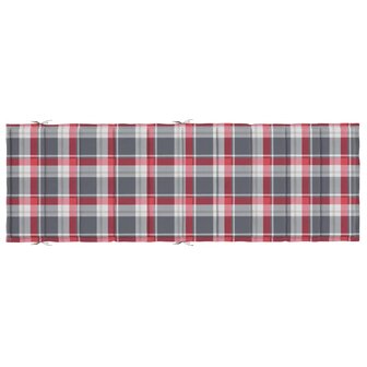 Ligbedkussen 186x58x3 cm oxford stof ruitpatroon rood 5