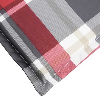 Ligbedkussen 186x58x3 cm oxford stof ruitpatroon rood 8
