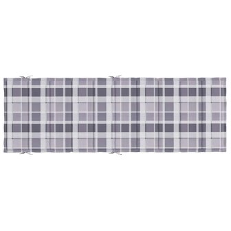 Ligbedkussen 186x58x3 cm oxford stof ruitpatroon grijs 5