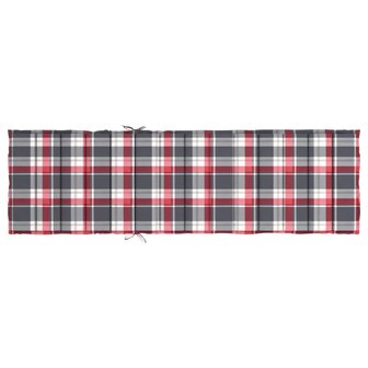 Ligbedkussen 200x60x3 cm oxford stof ruitpatroon rood 5