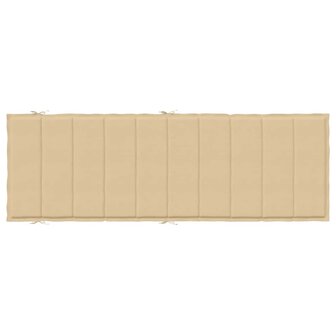 Ligbedkussen 186x58x3 cm stof gem&ecirc;leerd beige 6