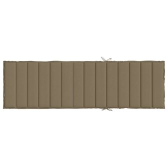 Ligbedkussen 200x50x4 cm stof gem&ecirc;leerd taupe 5