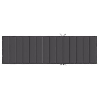 Ligbedkussen 200x60x4 cm stof gem&ecirc;leerd antracietkleurig 5