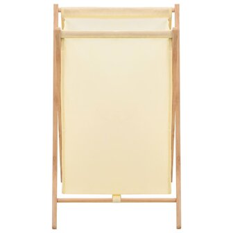 Wasmand 42x41x64 cm cederhout en stof beige 3