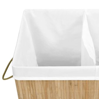 Wasmand met 2 vakken 100 L bamboe 7