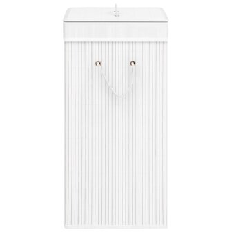 Wasmand met 2 vakken 72 L bamboe wit 5