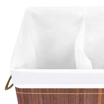 Wasmand met 2 vakken 72 L bamboe bruin 7