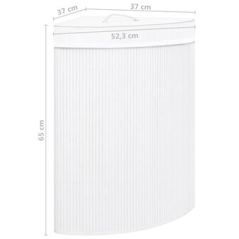 Hoekwasmand 60 L bamboe wit 8