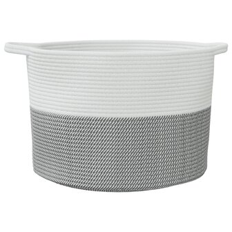 Wasmand &Oslash; 55x36 cm katoen grijs en wit 4