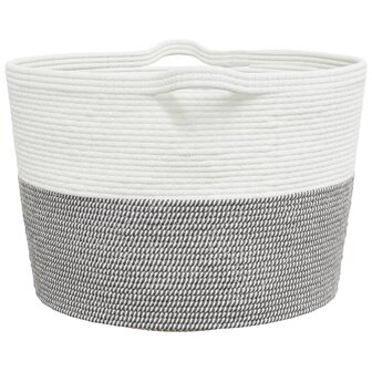 Wasmand &Oslash; 60x36 cm katoen grijs en wit 5