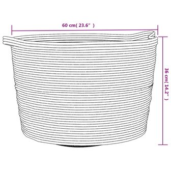 Wasmand &Oslash; 60x36 cm katoen grijs en wit 9