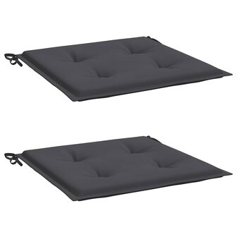 Tuinstoelkussens 2 st 40x40x3 cm oxford stof antracietkleurig 3