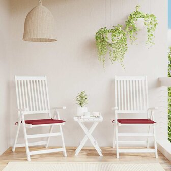 Tuinstoelkussens 2 st 40x40x3 cm oxford stof wijnrood 1