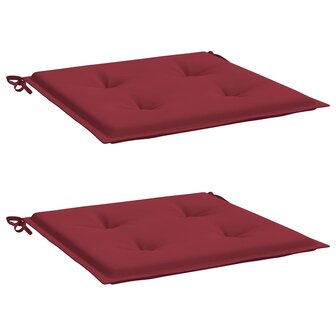 Tuinstoelkussens 2 st 40x40x3 cm oxford stof wijnrood 3