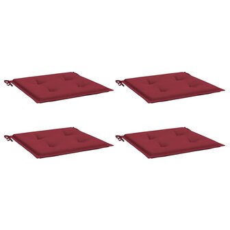 Tuinstoelkussens 4 st 40x40x3 cm oxford stof wijnrood 3