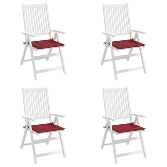 Tuinstoelkussens 4 st 40x40x3 cm oxford stof wijnrood 4