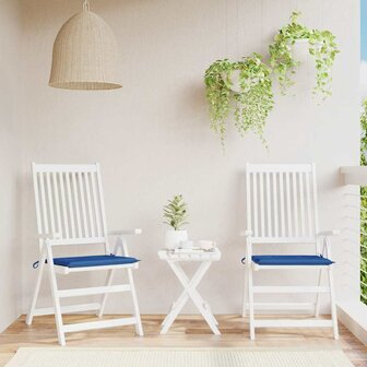 Tuinstoelkussens 2 st 40x40x3 cm oxford stof koningsblauw 1